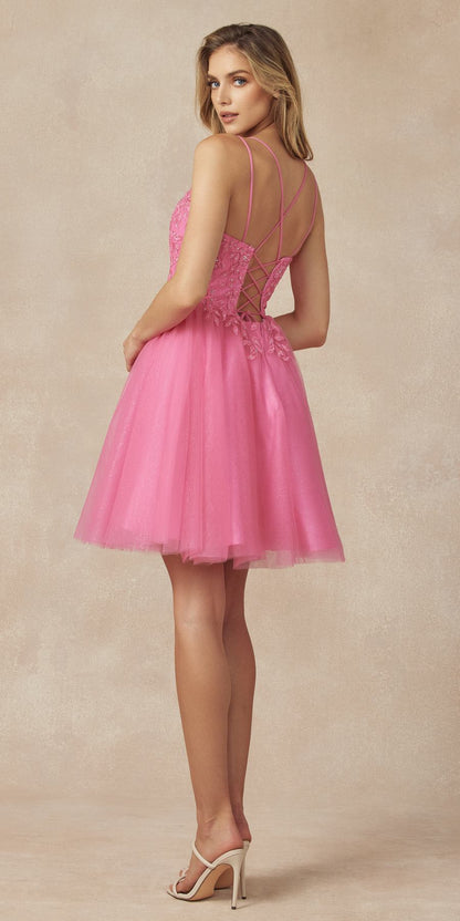 Juliet 860 Short Floral Applique BaDoll Dress
