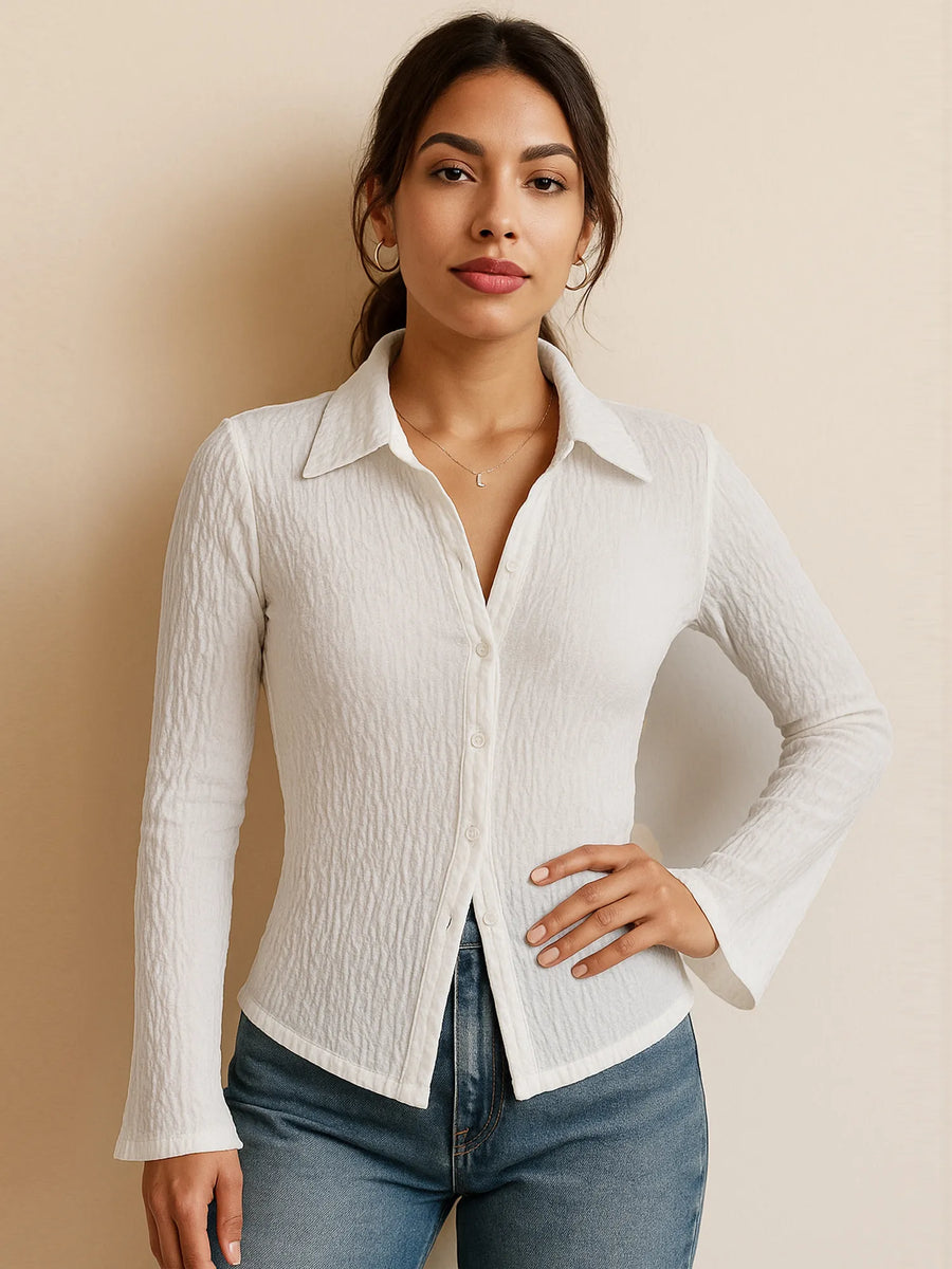 Textured Button-Up Shirt