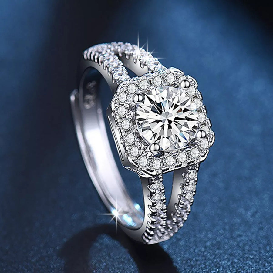 1 Carat Moissanite 925 Sterling Silver Ring