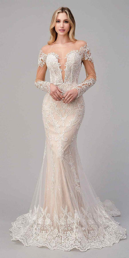 Andrea & Leo A1022 Bohemian Lace Mermaid Gown