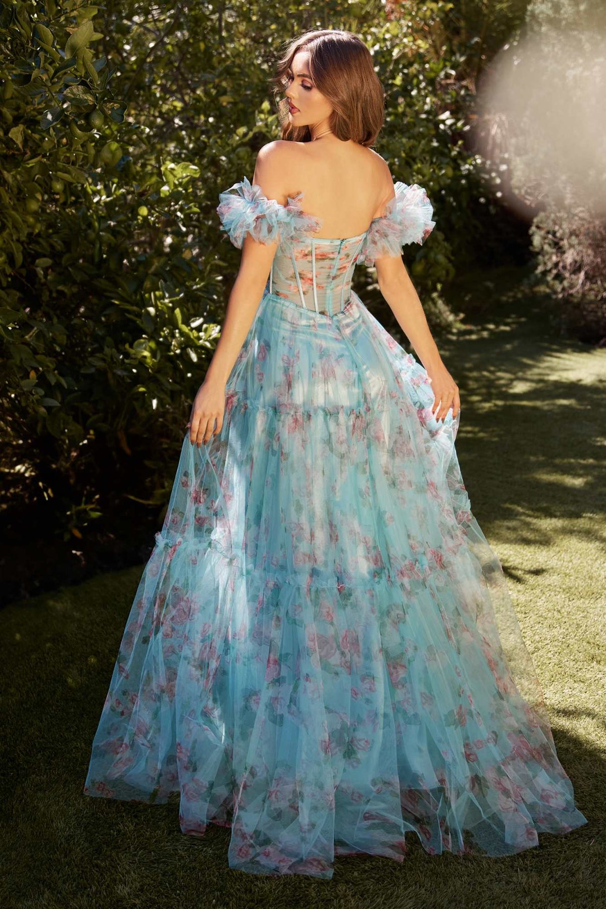 Andrea & Leo A1285 Long Off the Shoulder Sheer Bodice A-Line Gown