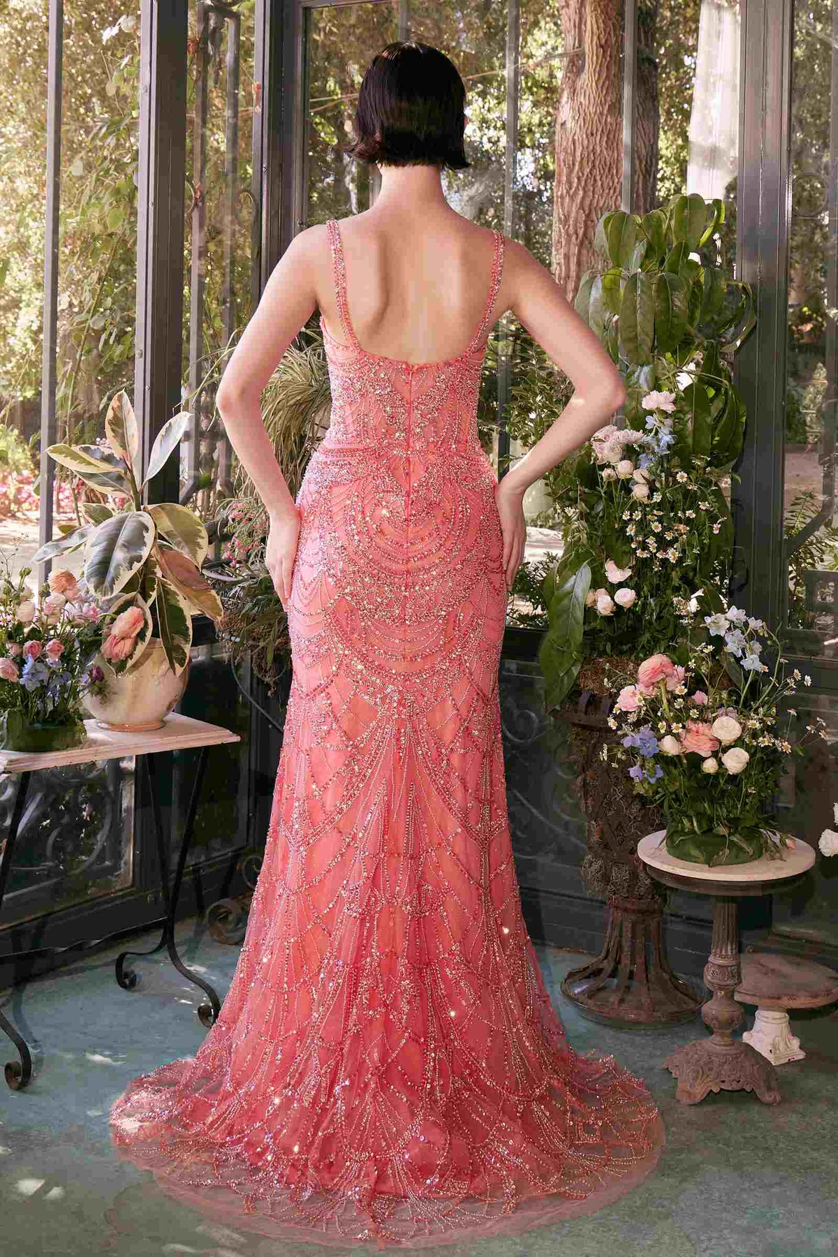 Vestido de noche ajustado con pedrería Andrea & Leo A1363
