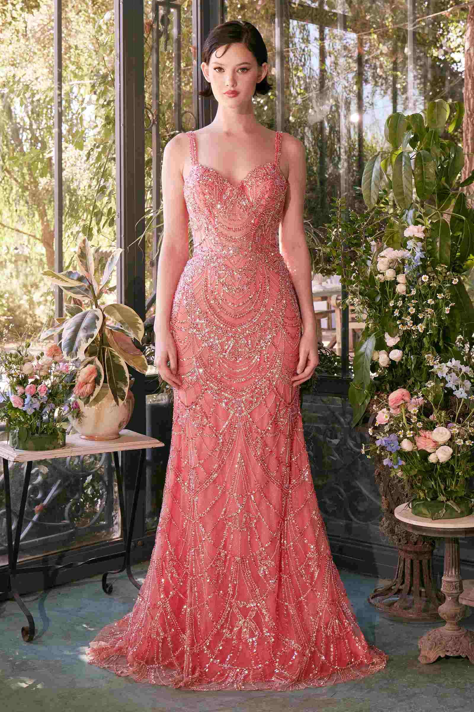 Andrea & Leo A1363 Dress Fitted Beaded Evening Gown