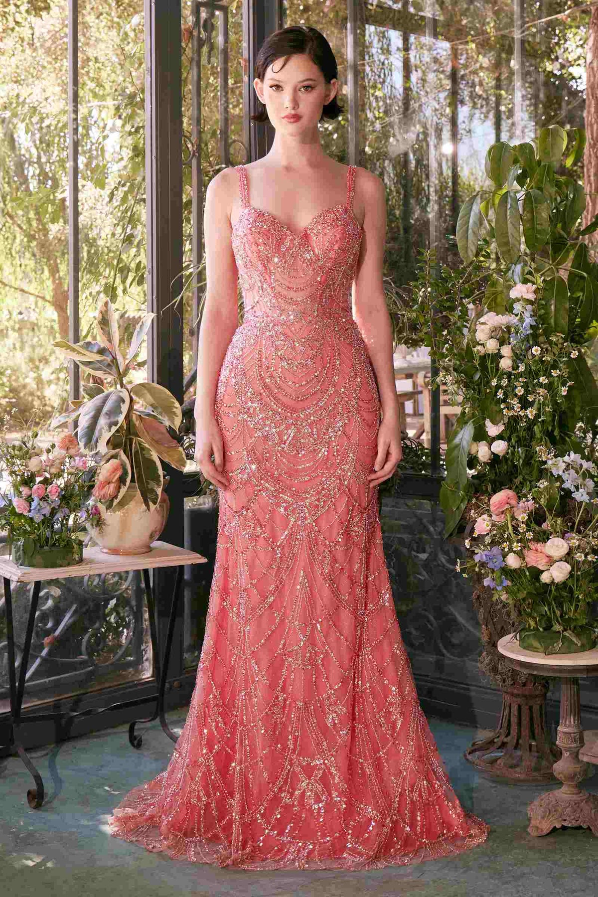 Vestido de noche ajustado con pedrería Andrea & Leo A1363