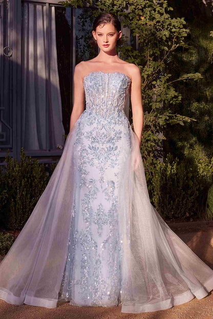 Andrea & Leo A1365 Dress Strapless Overskirt Glimmering Gown