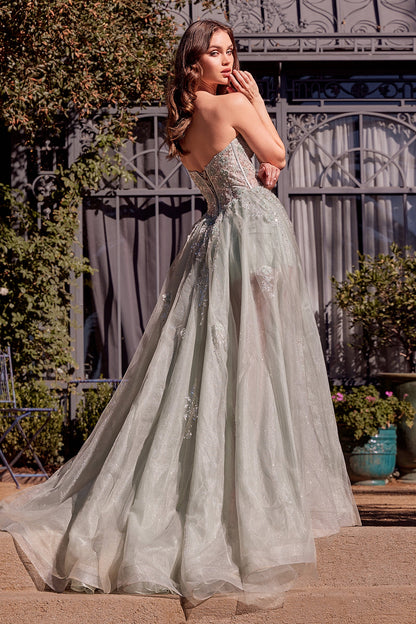 Andrea & Leo A1381 Tulle Daisy Asymmetric A-Line Gown