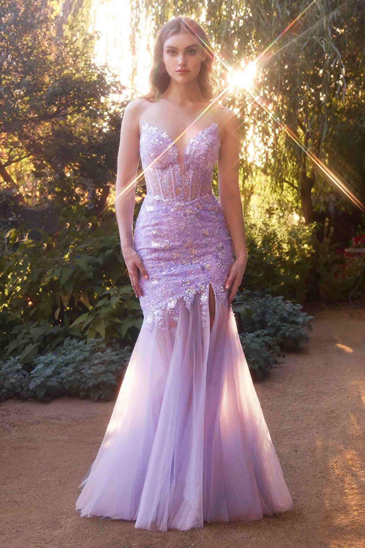 Andrea & Leo A1388 Dress Sequin Floral Mermaid Gown