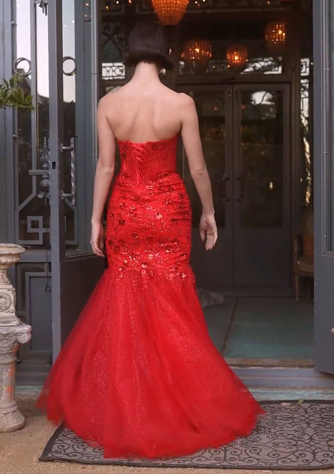 Andrea & Leo A1388 Dress Sequin Floral Mermaid Gown