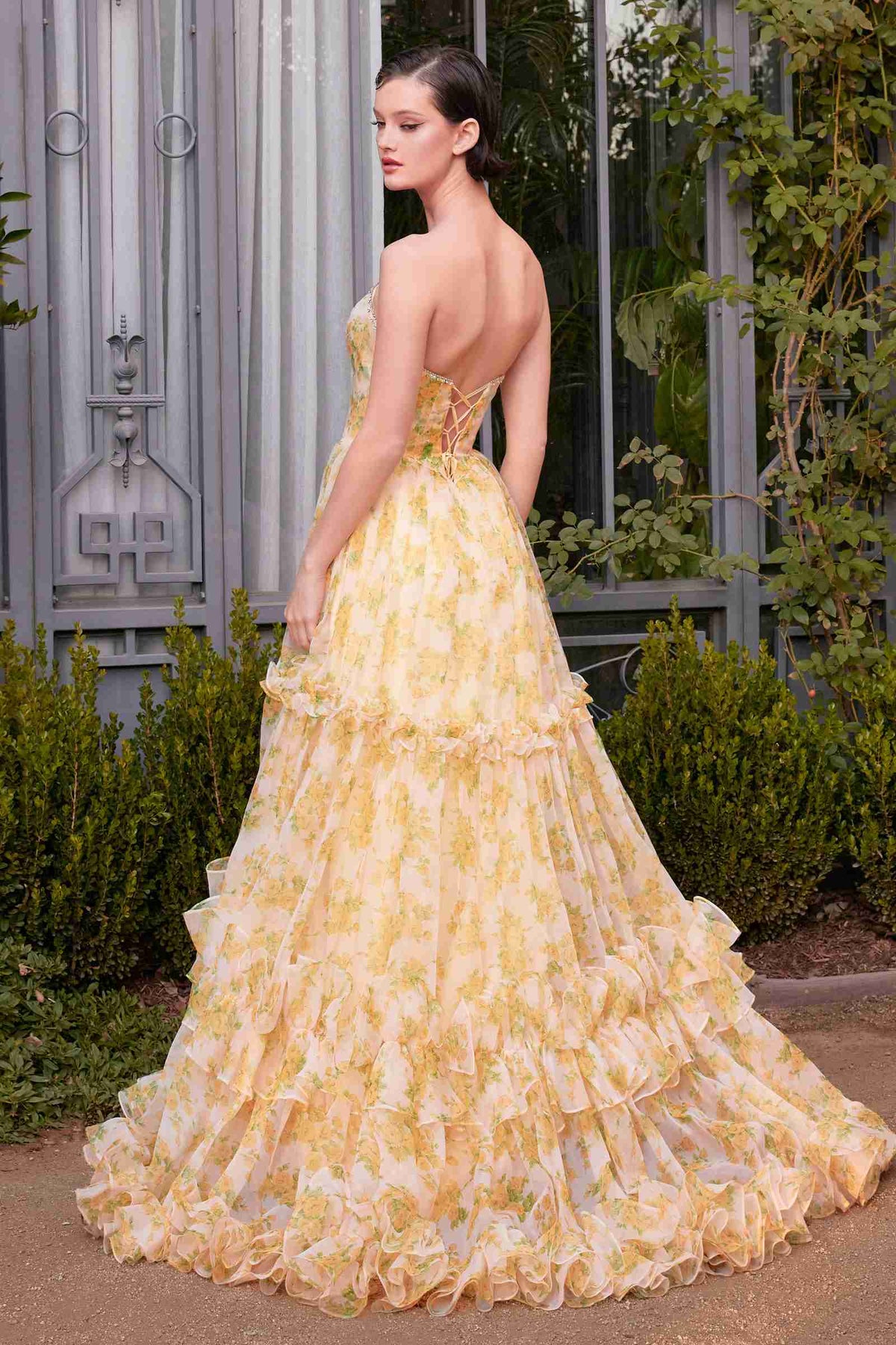 Andrea & Leo A1430 Dress Strapless Floral Printed Ball Gown
