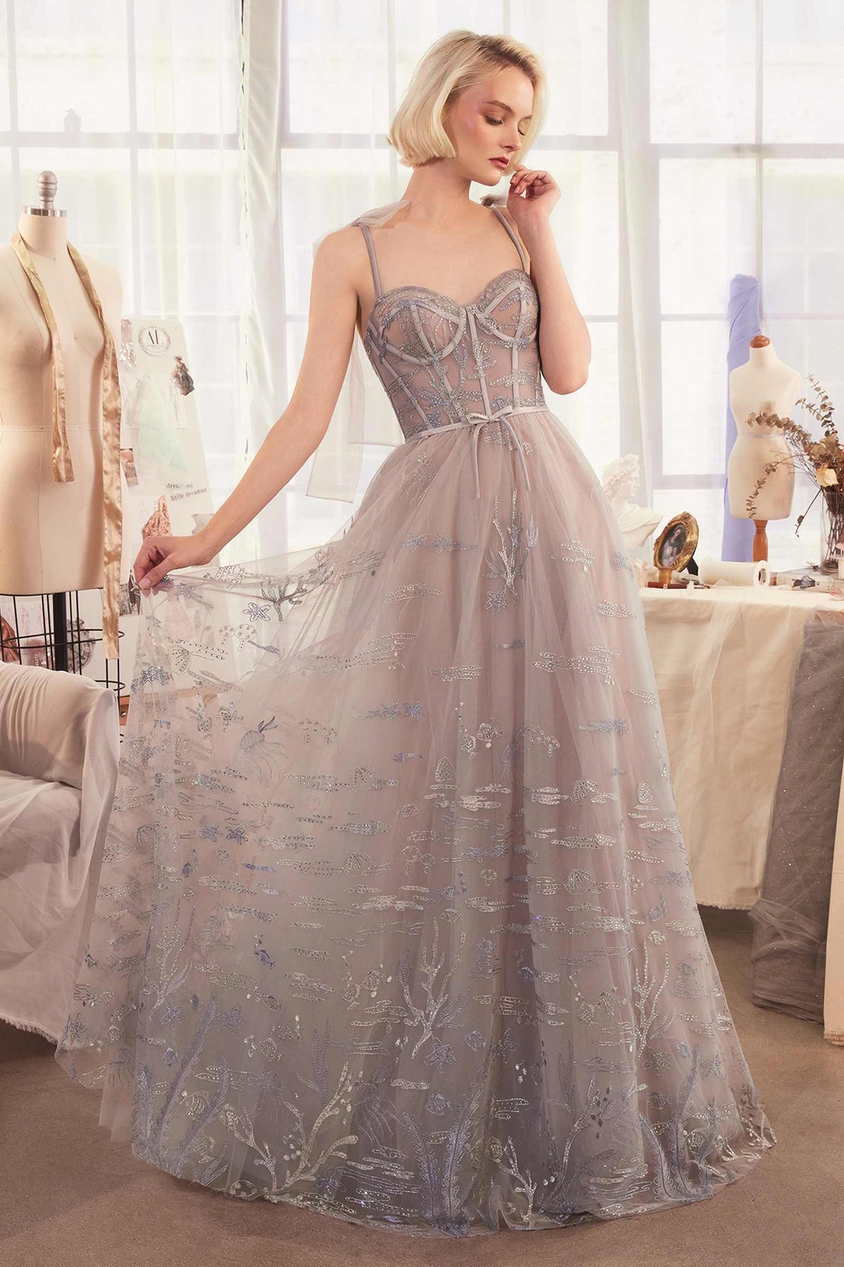 Andrea & Leo A1458 Dress Under The Sea Embroidery A-Line Gown