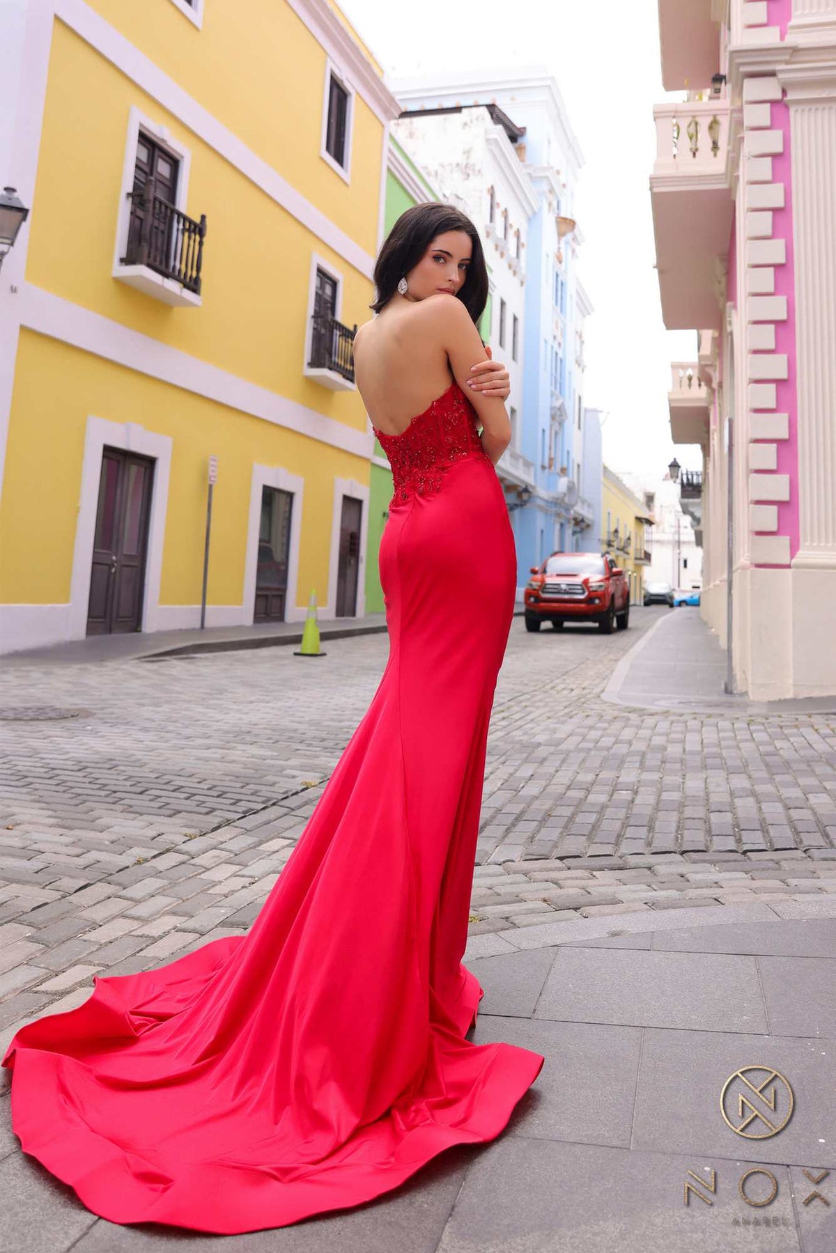 Nox Anabel C1345 Long Strapless Sweetheart Corset Bodice Mermaid Gown