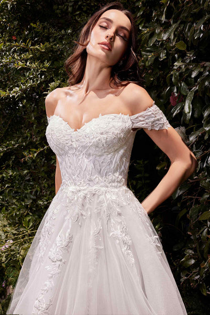 Ladivine C159W Off The Shoulder A-Line Lace & Tulle Wedding Dress