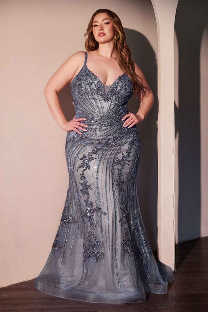 Ladivine CC0389C Dress Lace Embellished Fitted Gown