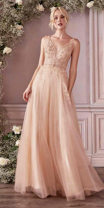 Cinderella Divine CD0196 Layered Tulle A-Line Gown