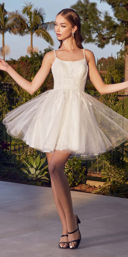Cinderella Divine CD0212 Layered Tulle A-Line Short Dress