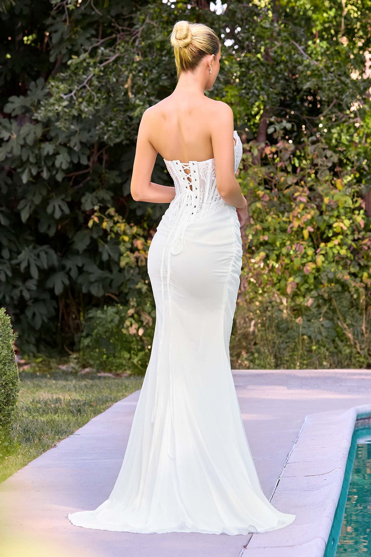Ladivine CD683W Modern Strapless Fitted Bridal Gown