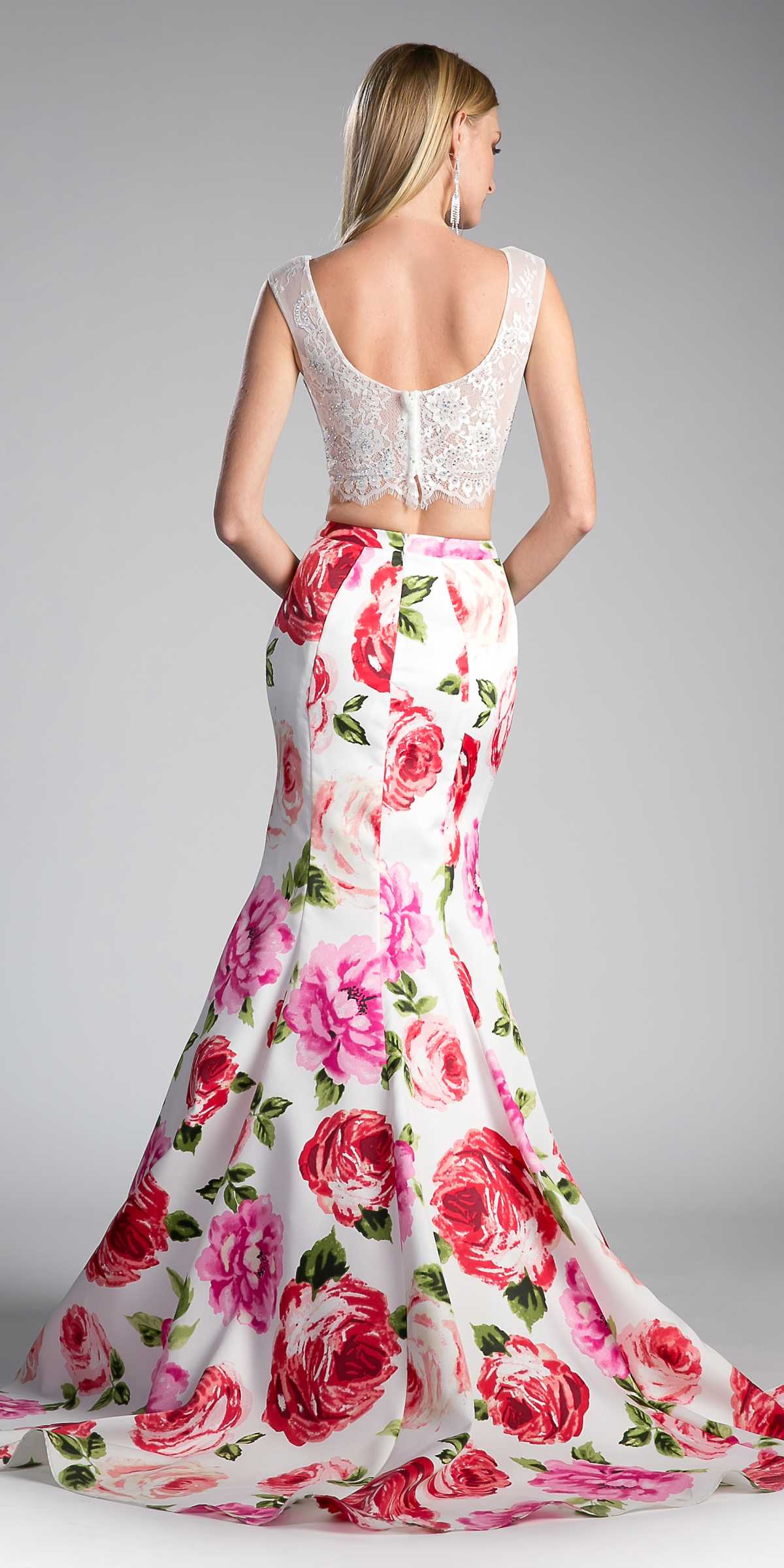 Cinderella Divine CD701L Falda Larga Estampada Corte Sirena