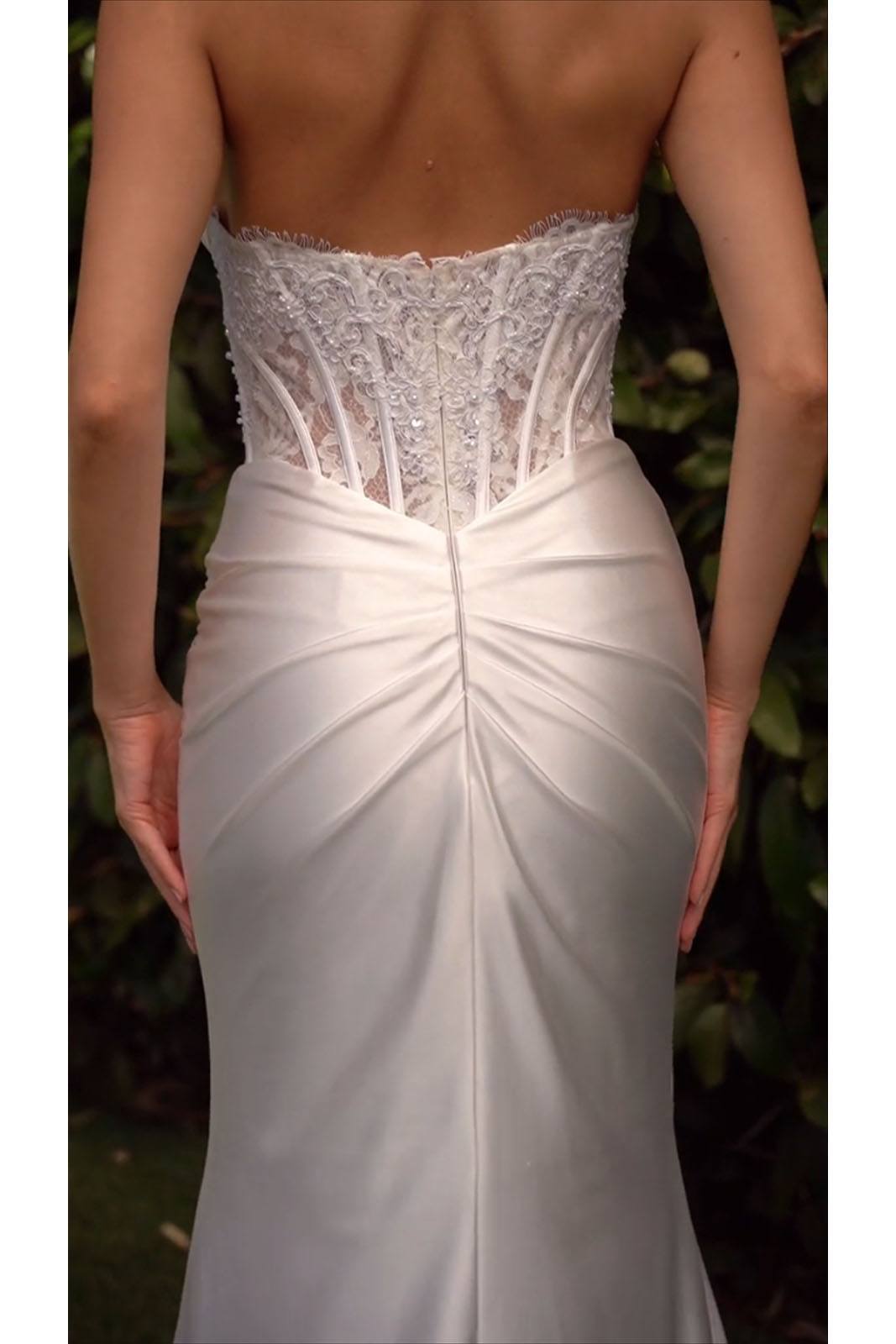 Ladivine CD797W Dress Strapless Sweetheart Satin Wedding Gown