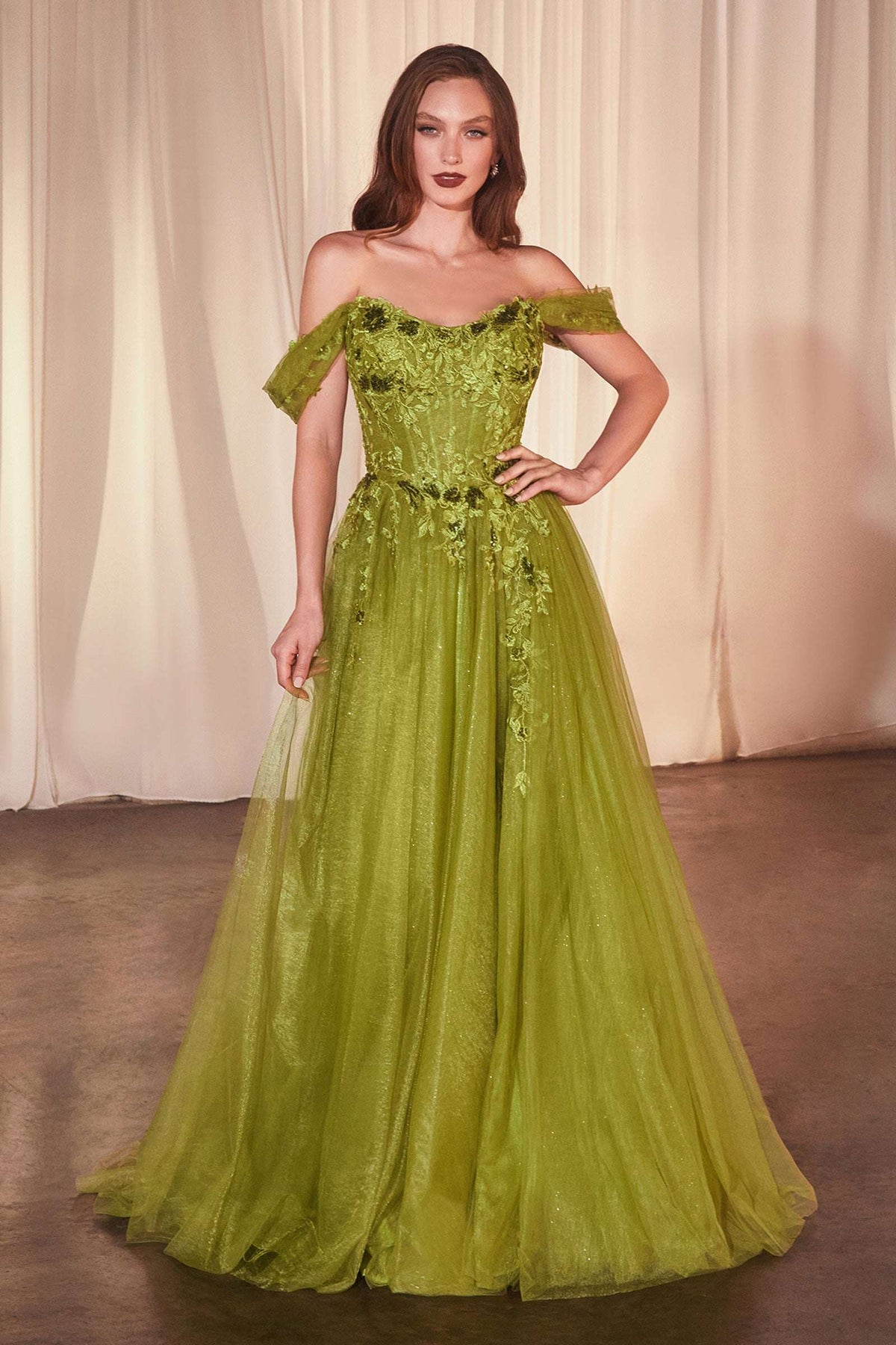 Ladivine CD799 Long Off The Shoulder A-Line Ball Gown