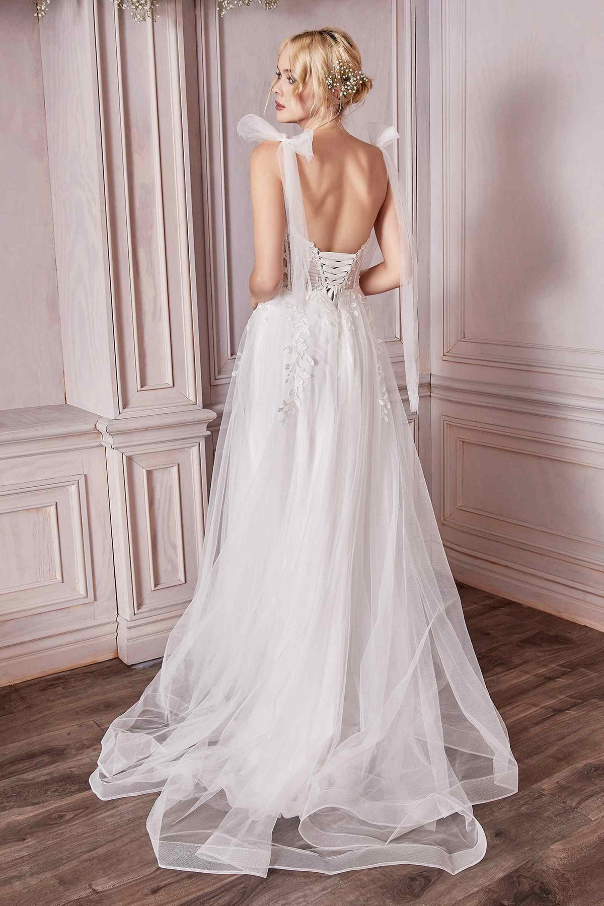 Cinderella Divine CD964W Vestido de novia con corsé deshuesado línea A