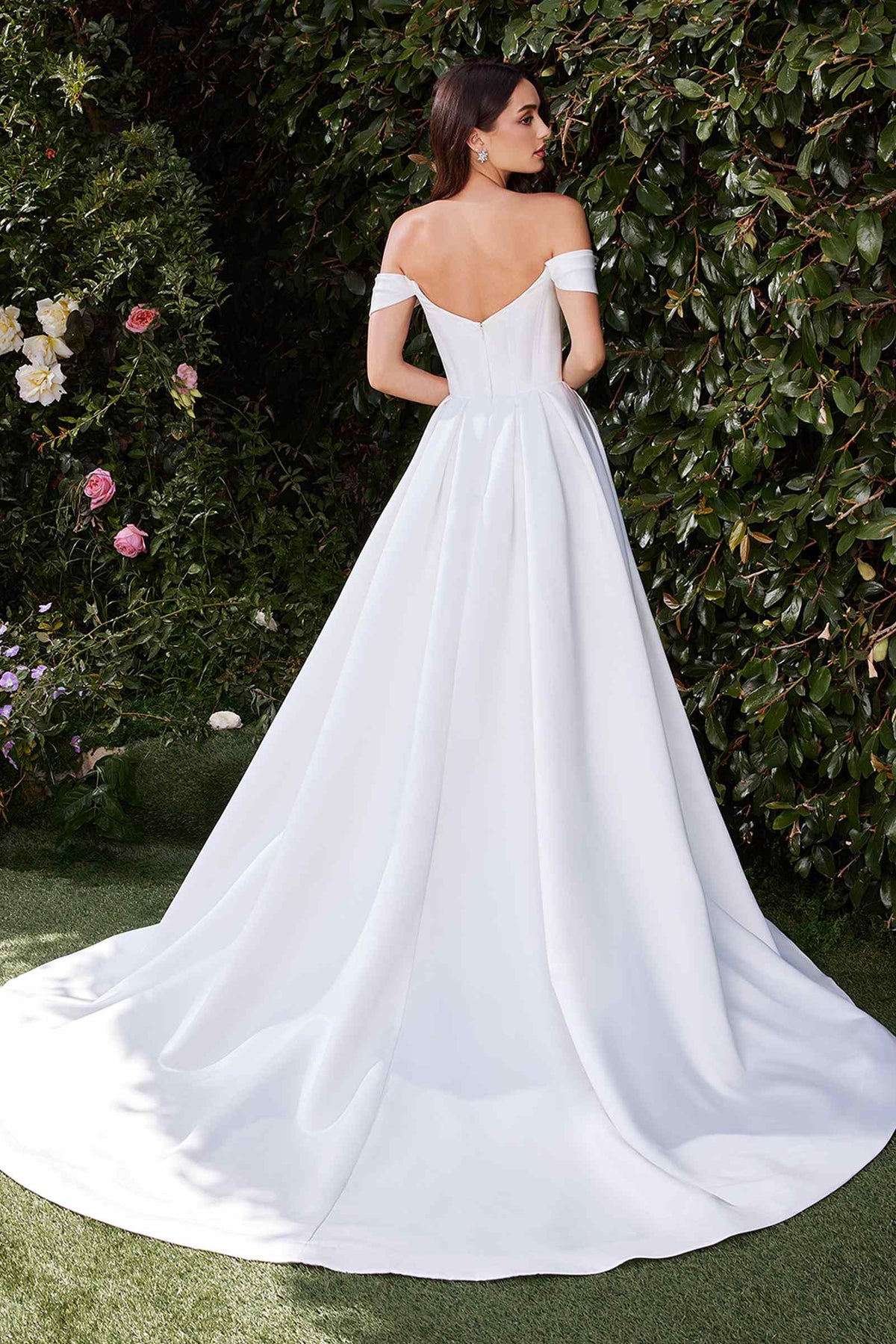 Ladivine CDS513W Dress Off the Shoulder Soft Satin Bridal Ball Gown
