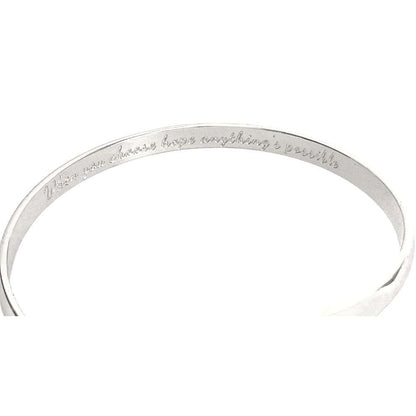 Cancer Awareness Bracelets, Engraved Bracelets When you choose hope anything’s possible- Cancer Awareness Sign