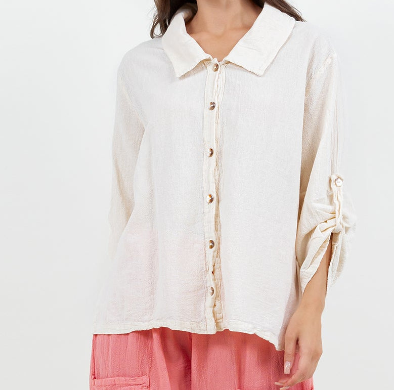 Camisa abotonada Sloanne Gasa 100% algodón
