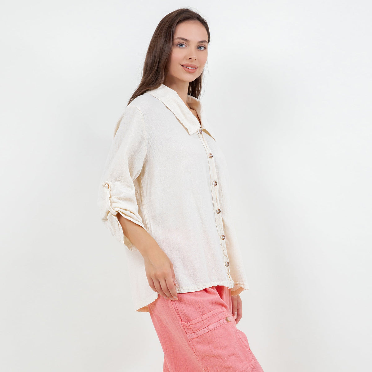 Camisa abotonada Sloanne Gasa 100% algodón