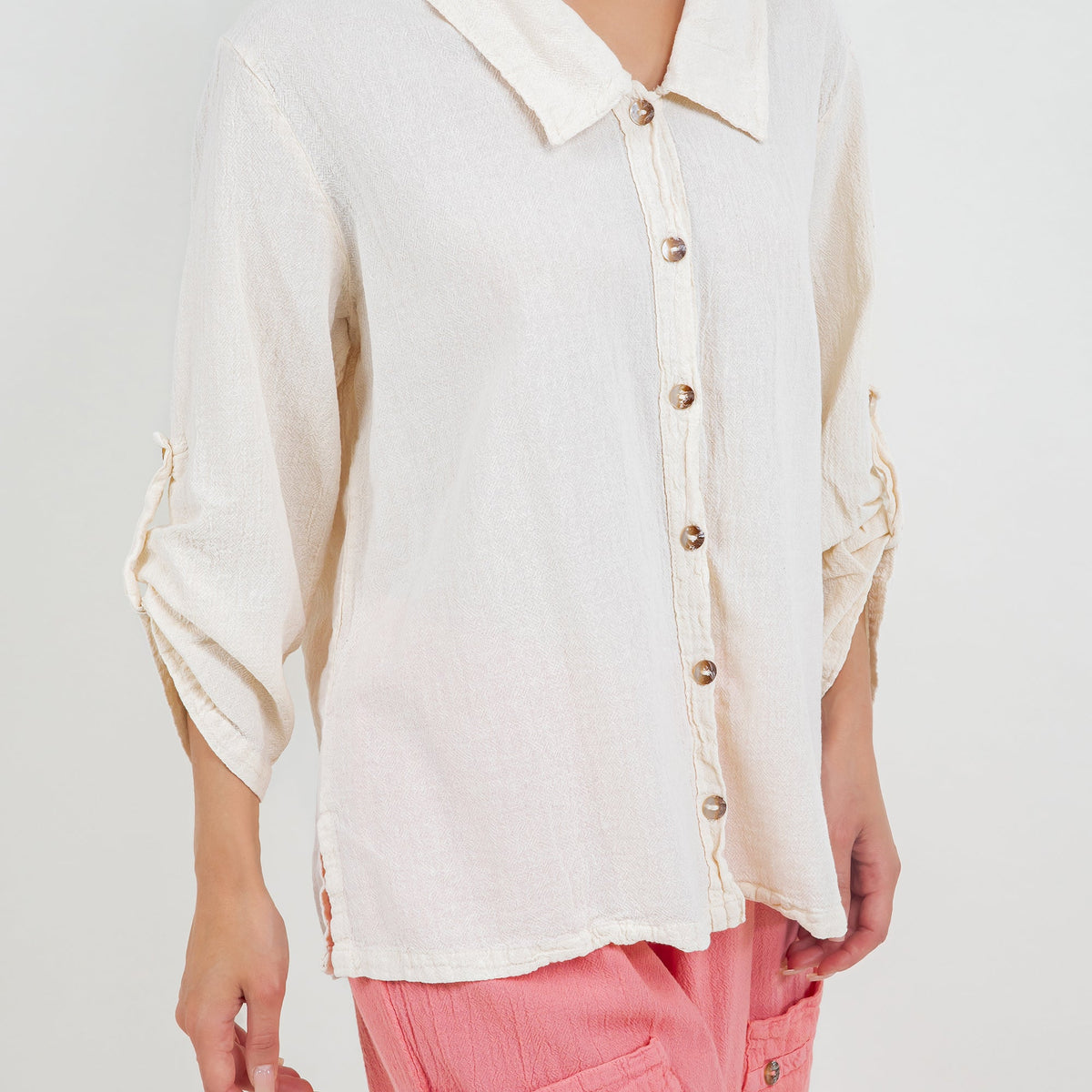 Camisa abotonada Sloanne Gasa 100% algodón