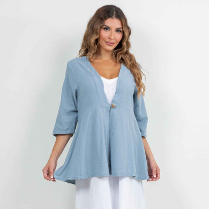 Chinatown Elbow Length Cotton Gauze Jacket