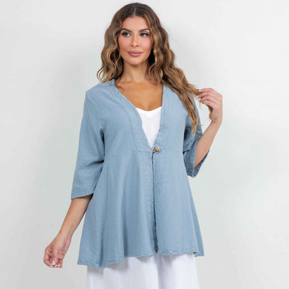 Chinatown Elbow Length Cotton Gauze Jacket