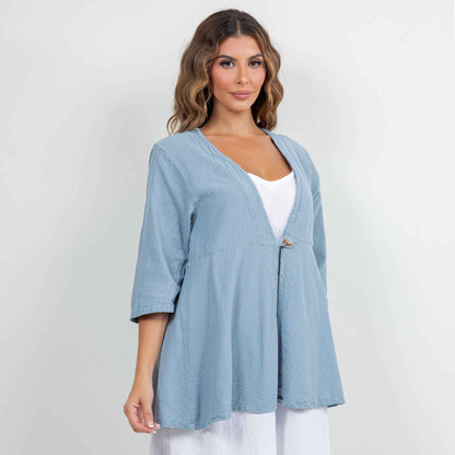 Chinatown Elbow Length Cotton Gauze Jacket