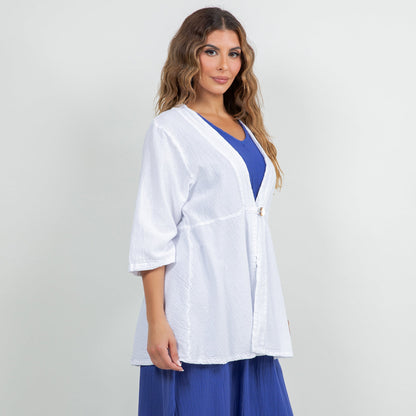Chinatown Elbow Length Cotton Gauze Jacket