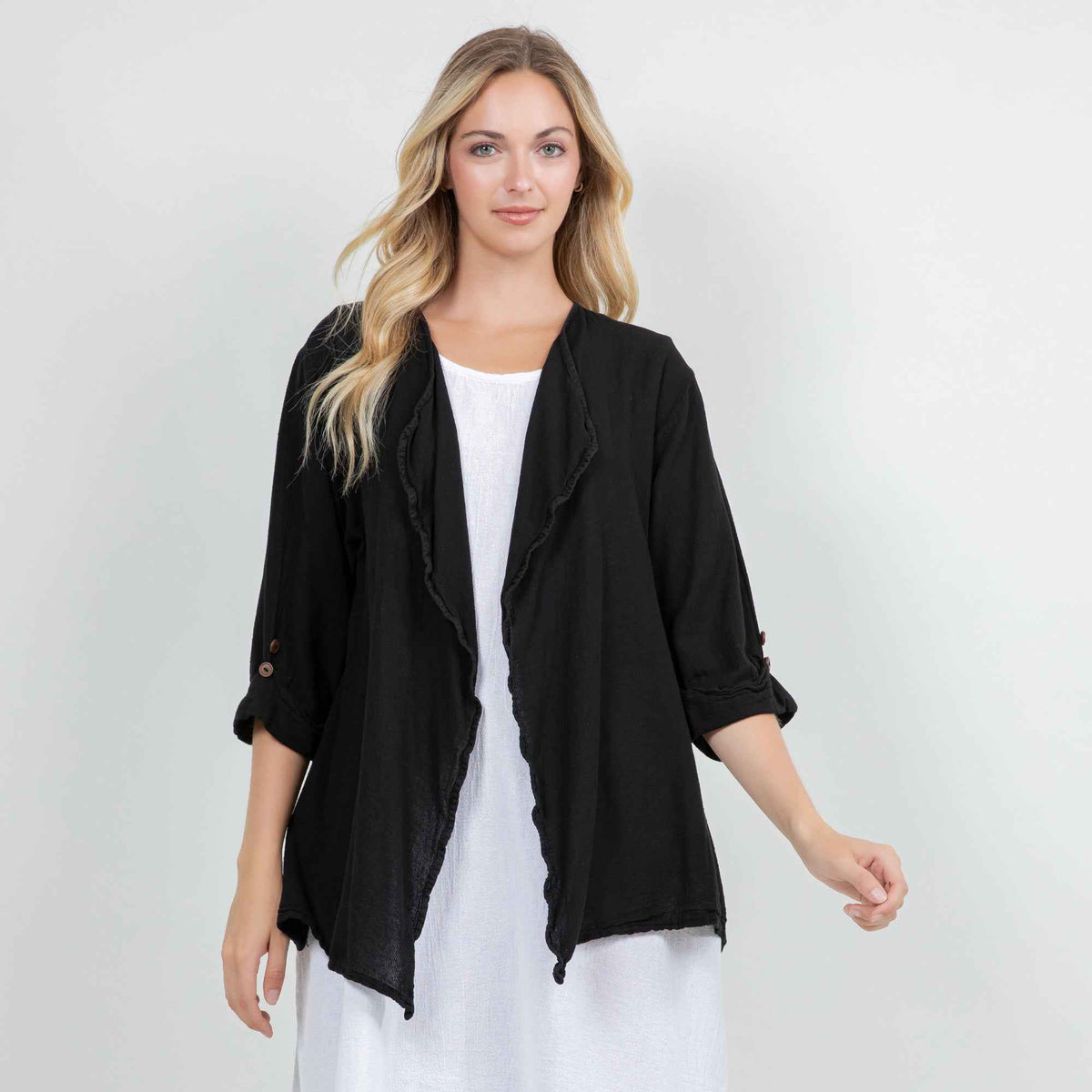 Jeanne Bolero Resort Wear Jacket 100% Cotton Gauze
