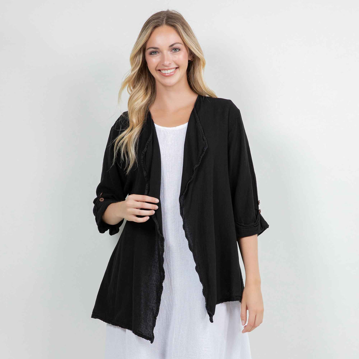 Jeanne Bolero Resort Wear Jacket 100% Cotton Gauze
