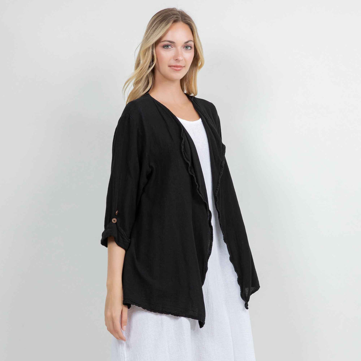 Jeanne Bolero Resort Wear Jacket 100% Cotton Gauze