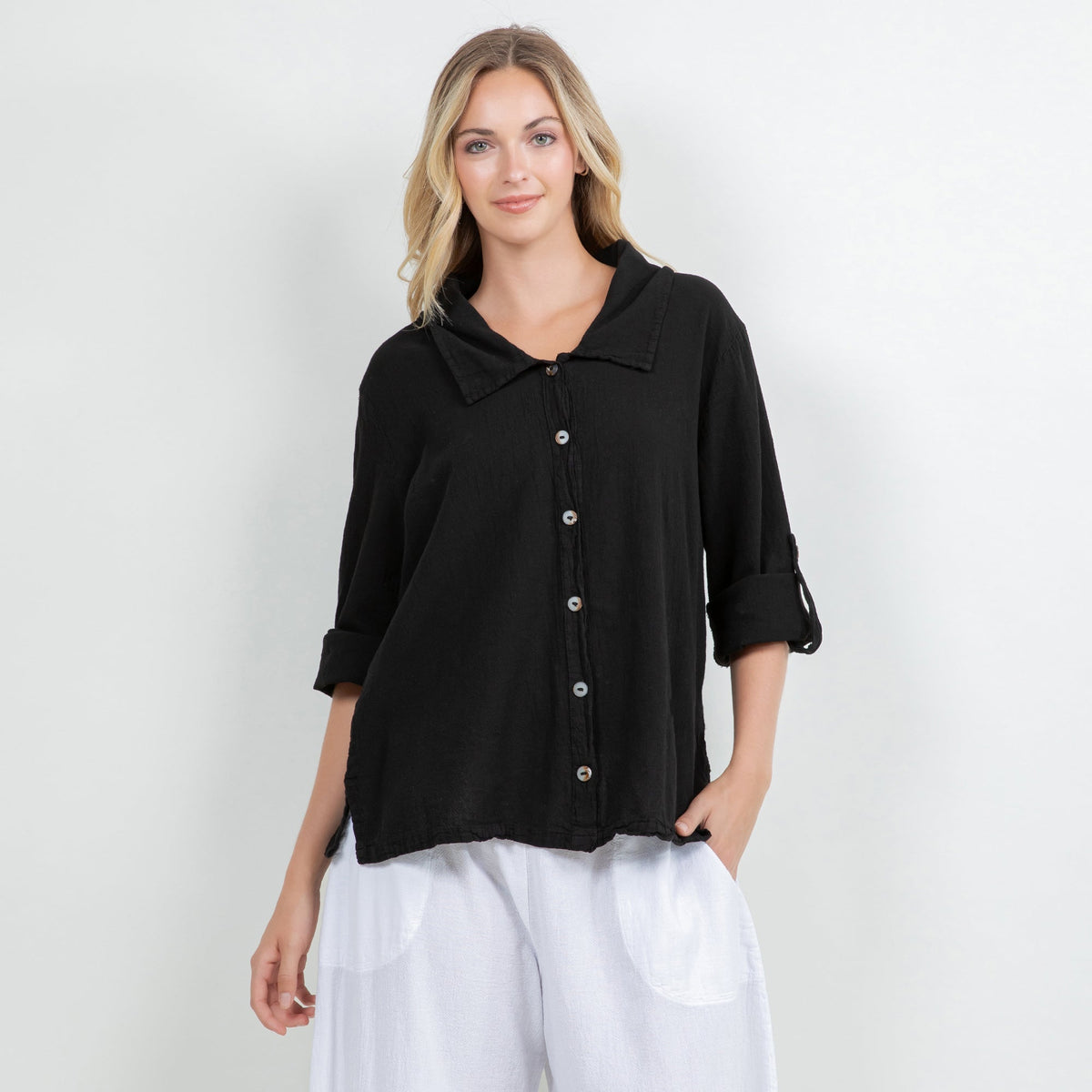 Camisa abotonada Sloanne Gasa 100% algodón