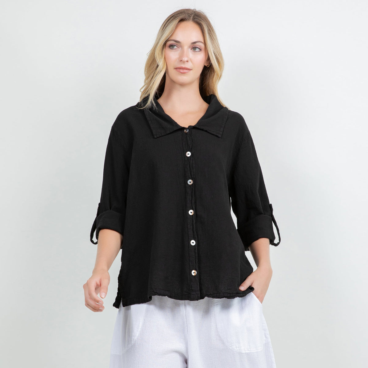 Camisa abotonada Sloanne Gasa 100% algodón