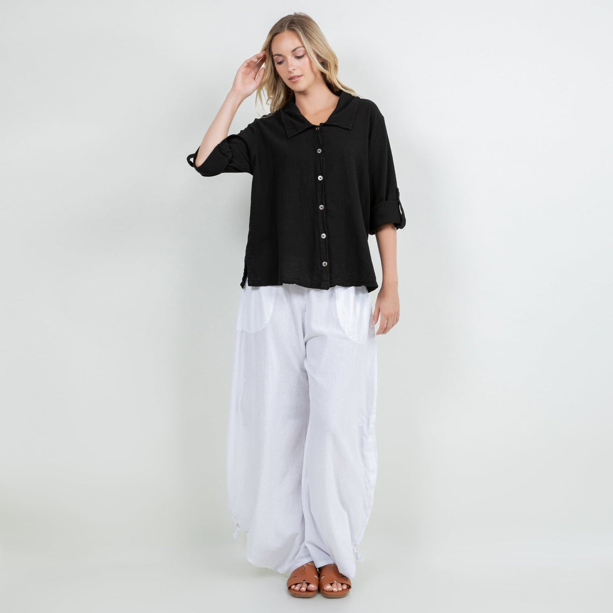 Camisa abotonada Sloanne Gasa 100% algodón