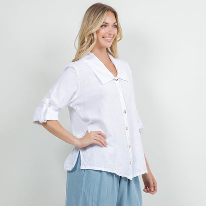 Sloanne Button-Up  100% Cotton Gauze
