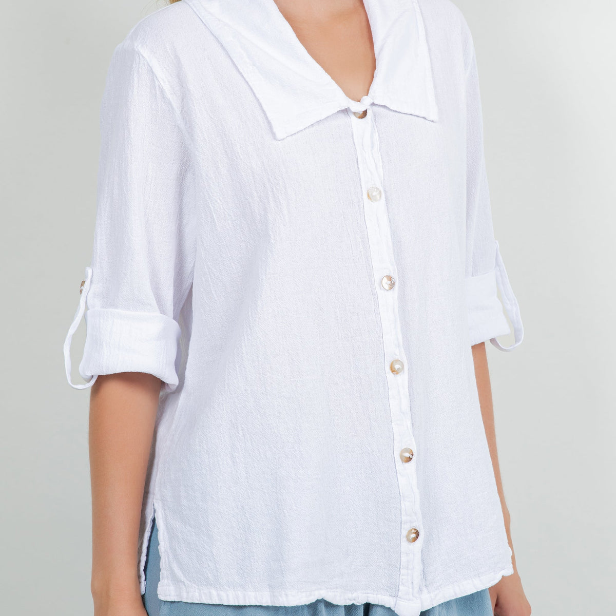 Camisa abotonada Sloanne Gasa 100% algodón