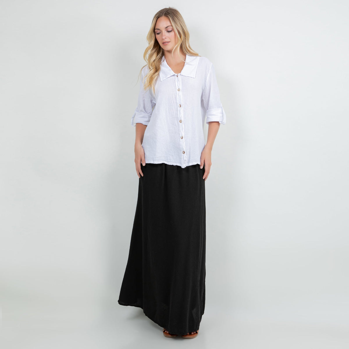 Camisa abotonada Sloanne Gasa 100% algodón