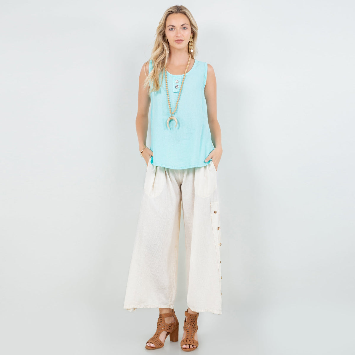 Top Anne de gasa de algodón para mujer