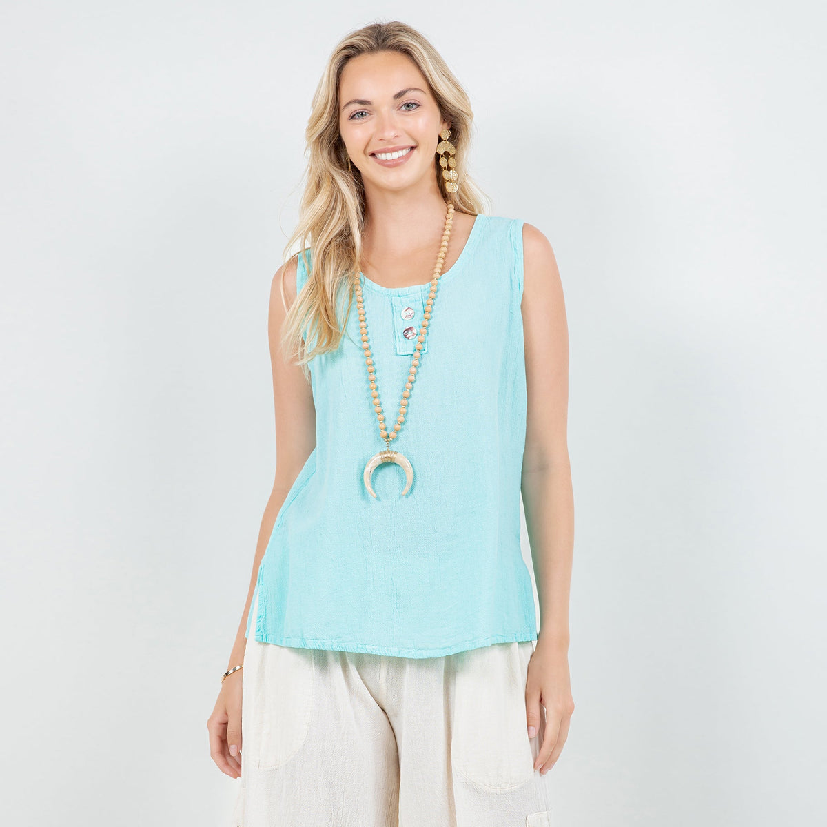 Top Anne de gasa de algodón para mujer