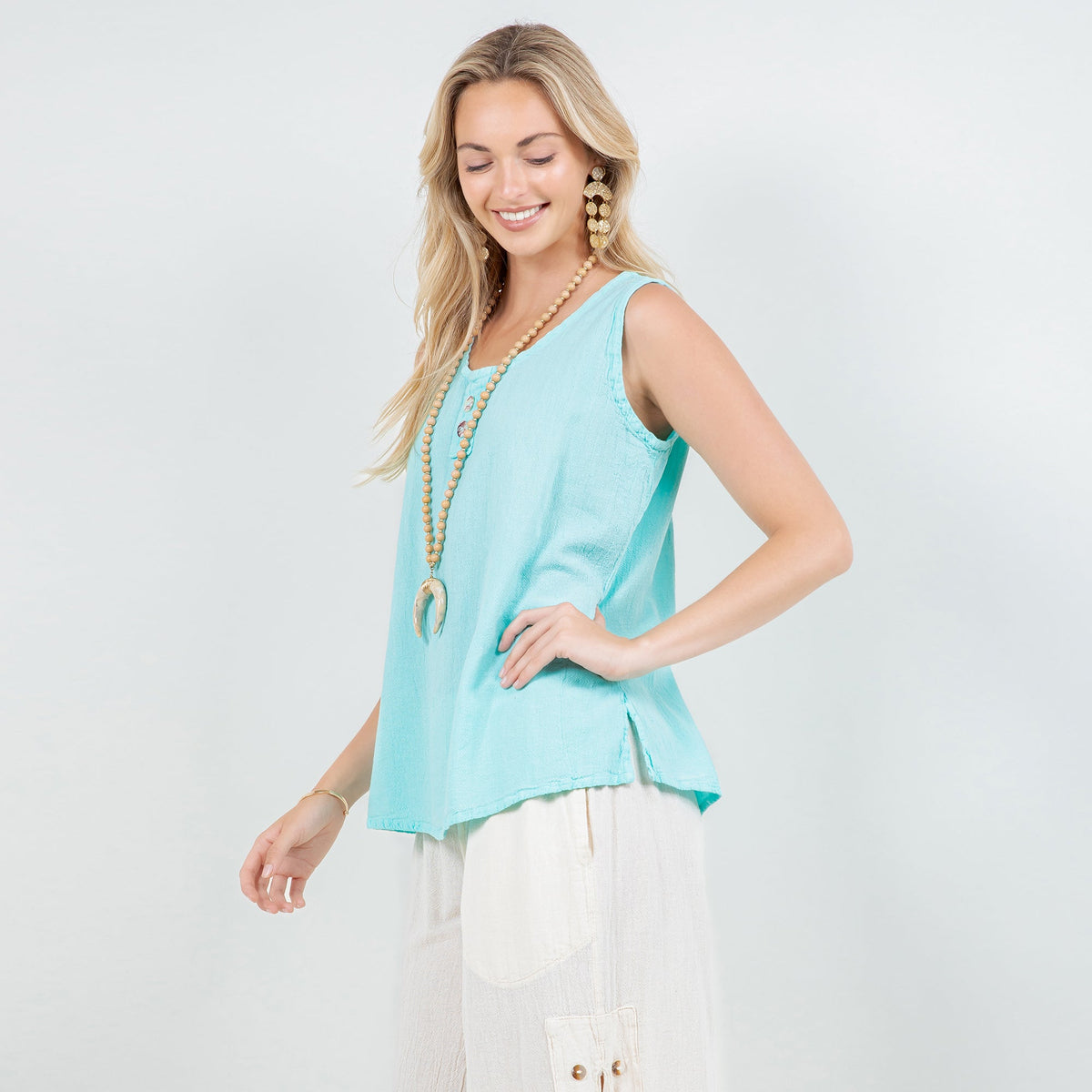 Top Anne de gasa de algodón para mujer