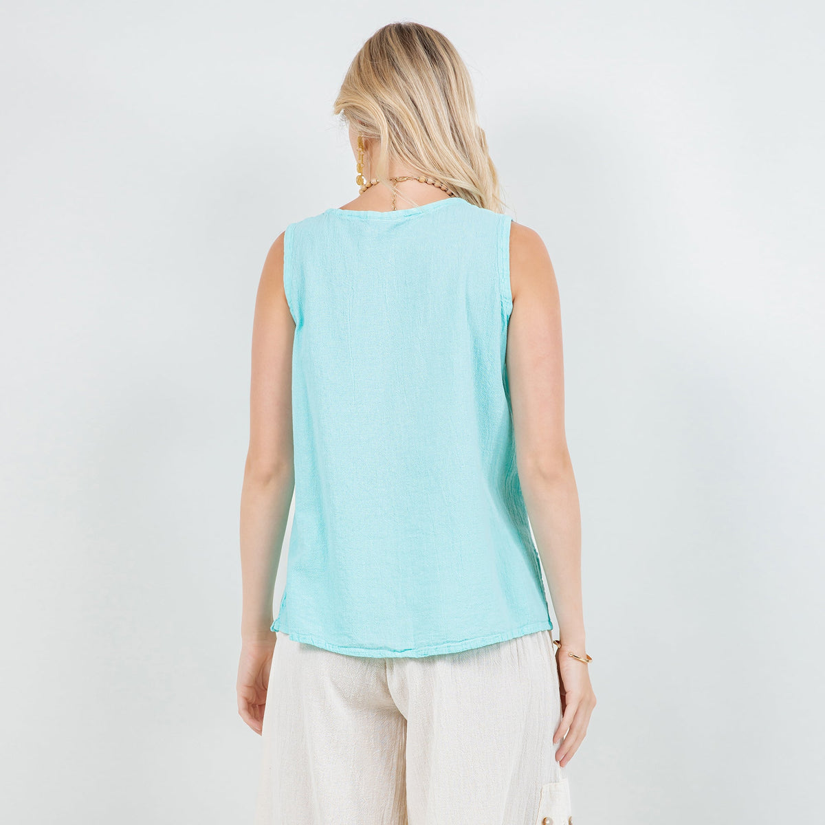 Top Anne de gasa de algodón para mujer