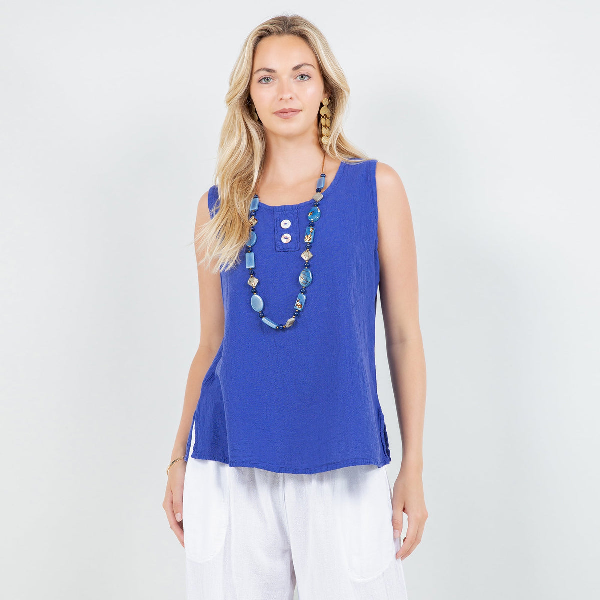 Top Anne de gasa de algodón para mujer