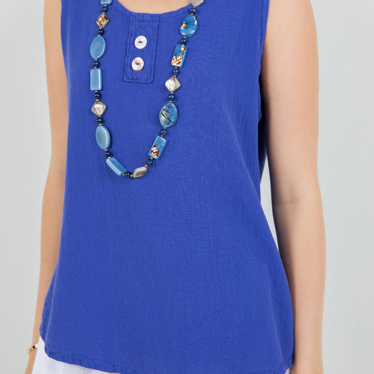 Top Anne de gasa de algodón para mujer
