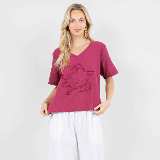 Women's 100% Cotton Gauze Turtle Top