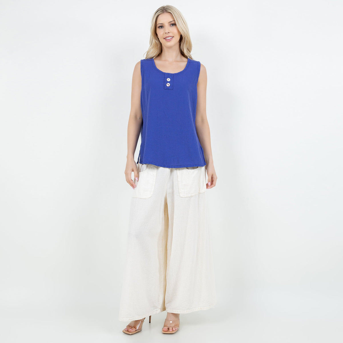 Top Anne de gasa de algodón para mujer